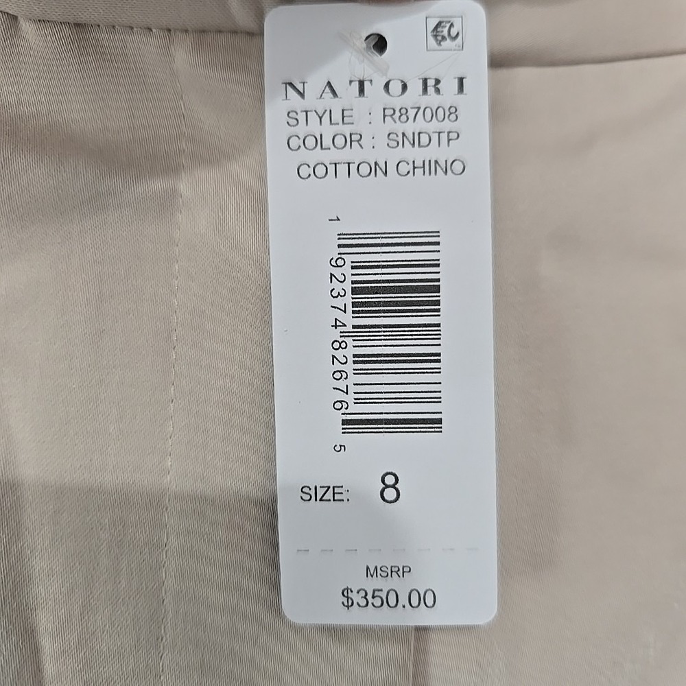 Natori Cream Colored Wide Legged Chino Pants Size 8 $350 Msrp - Picture 3 of 3